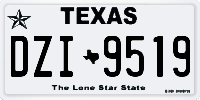 TX license plate DZI9519