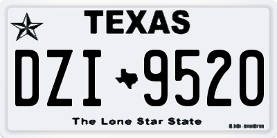 TX license plate DZI9520