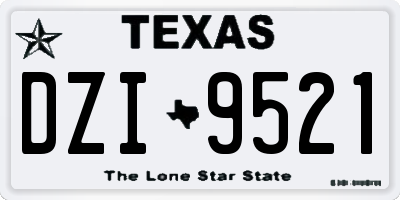 TX license plate DZI9521