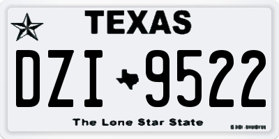 TX license plate DZI9522