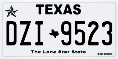 TX license plate DZI9523