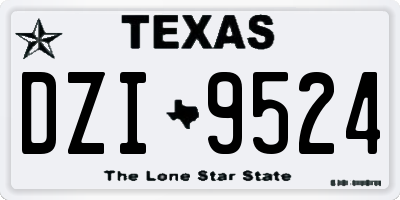 TX license plate DZI9524
