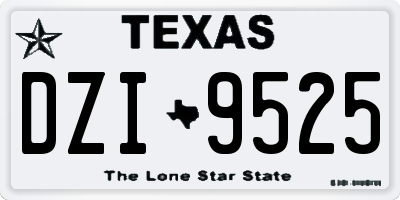 TX license plate DZI9525
