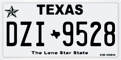 TX license plate DZI9528