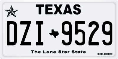 TX license plate DZI9529