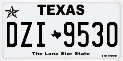 TX license plate DZI9530