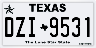 TX license plate DZI9531