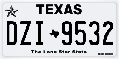 TX license plate DZI9532