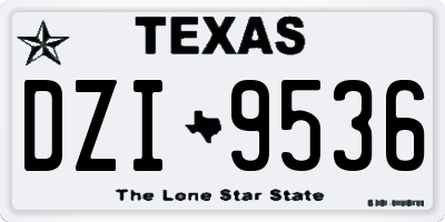 TX license plate DZI9536