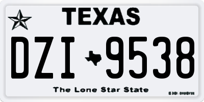 TX license plate DZI9538