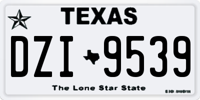TX license plate DZI9539
