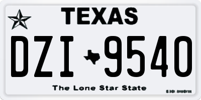 TX license plate DZI9540