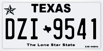 TX license plate DZI9541