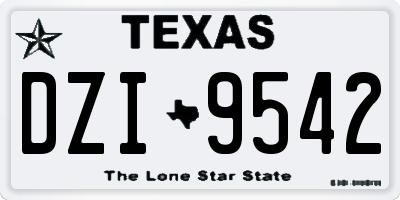 TX license plate DZI9542