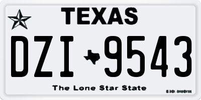 TX license plate DZI9543