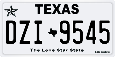 TX license plate DZI9545