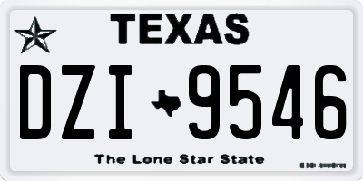 TX license plate DZI9546