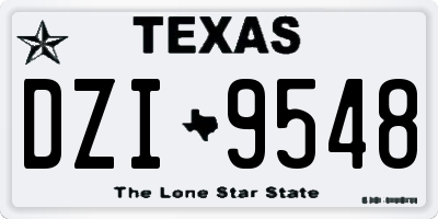 TX license plate DZI9548