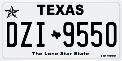 TX license plate DZI9550