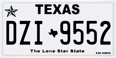 TX license plate DZI9552