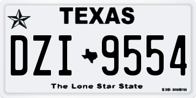 TX license plate DZI9554
