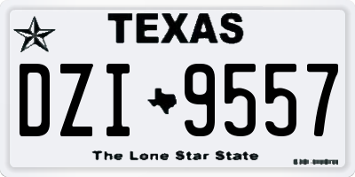 TX license plate DZI9557