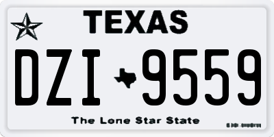 TX license plate DZI9559