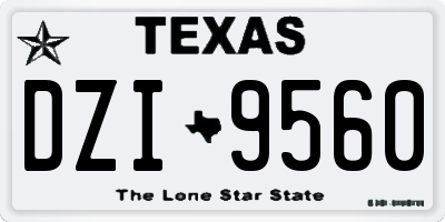 TX license plate DZI9560