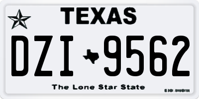 TX license plate DZI9562