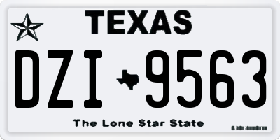 TX license plate DZI9563