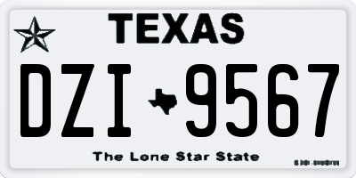 TX license plate DZI9567