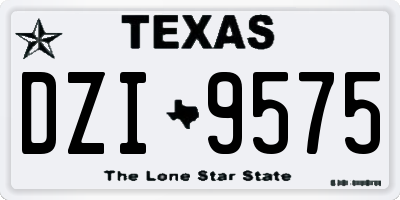 TX license plate DZI9575