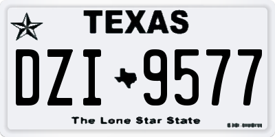 TX license plate DZI9577