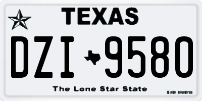 TX license plate DZI9580