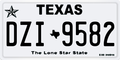 TX license plate DZI9582