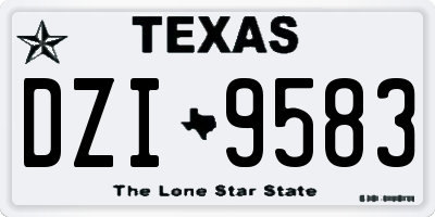 TX license plate DZI9583