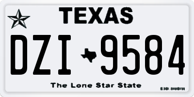 TX license plate DZI9584