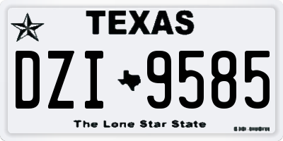 TX license plate DZI9585