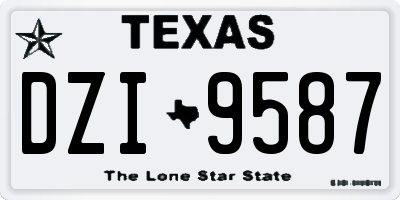 TX license plate DZI9587