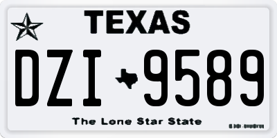 TX license plate DZI9589