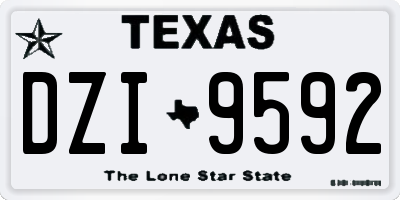 TX license plate DZI9592