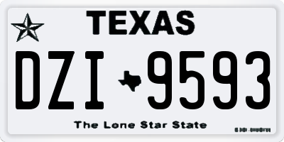 TX license plate DZI9593