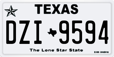 TX license plate DZI9594