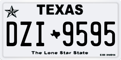 TX license plate DZI9595