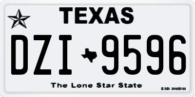 TX license plate DZI9596