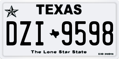 TX license plate DZI9598
