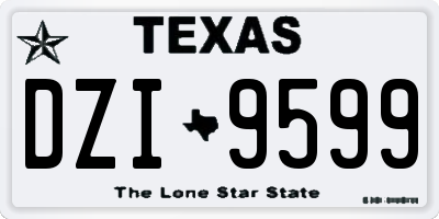 TX license plate DZI9599