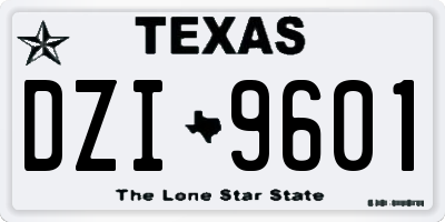 TX license plate DZI9601