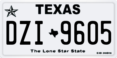 TX license plate DZI9605