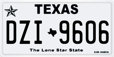TX license plate DZI9606